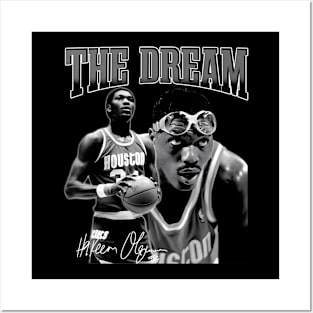 Hakeem Olajuwon The Dream Basketball Legend Signature 80S 90S Bootleg Rap Posters and Art